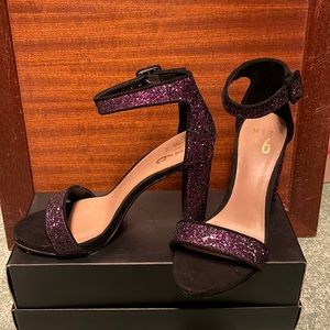 Purple glitter heels